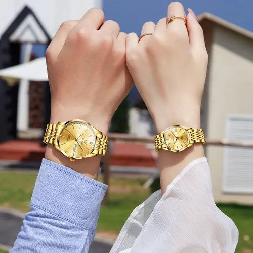 Vista 4 de OLEVS Couple Watches Men and Women Automatic Mechanical Waterproof Casual His and Hers Watches Set Pair for Couples