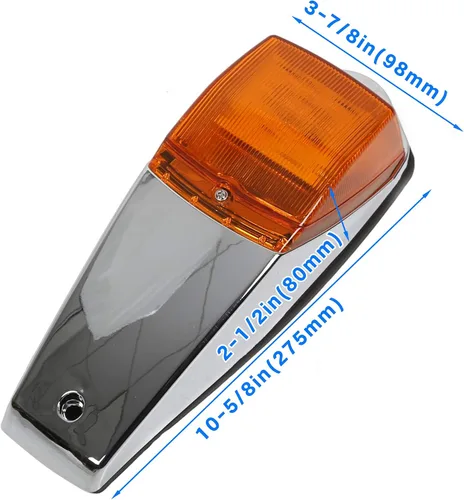 Vista 3 de 5 luces LED ámbar de 31 luces LED para techo de cabina con base cromada compatible con Peterbilt Kenworth Freightliner Volvo Mack