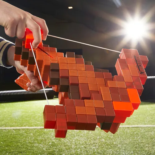 Vista 5 de Nerf Minecraft Pillager's Crossbow Dart Blaster, 6 N1 Darts Compatible Only with N1 Dart Blasters, 6 Dart Capacity, Ages 8+