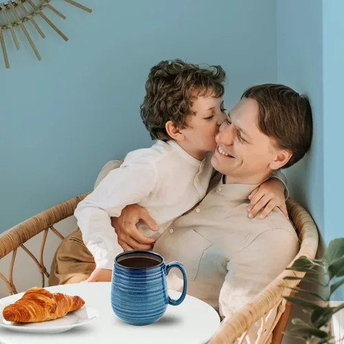 Vista 5 de HASENSE Taza de café, taza de café de cerámica de 20 onzas para hombres y mujeres, taza de café grande para café con leche, sopa de té, para oficina