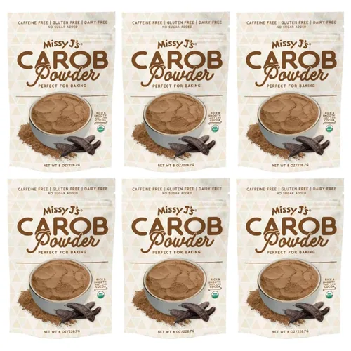 Vista 9 de Missy J's Polvo de algarrobo tostado orgánico de 8 onzas, 1 paquete, hecho de algarroba, vegano y sin gluten, sustituto saludable sin cafeína