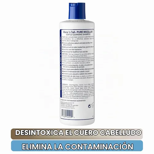Vista 4 de Mane 'n Tail Champú sin sulfato micelar, transparente, 11.2 onzas