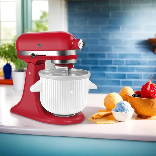 Vista 6 de Accesorio para picadora de carne de acero inoxidable para KitchenAid y máquina de helados para batidora de pie KitchenAid