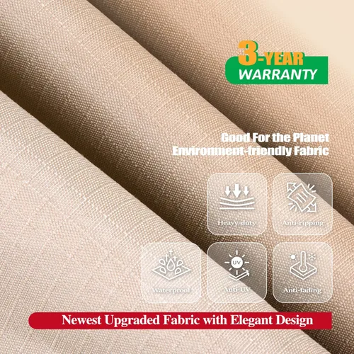 Vista 3 de F&J Outdoors Fundas para muebles de patio, impermeables, resistentes a los rayos UV, tela antidesgarros, cubierta para mesa de exterior, cubierta