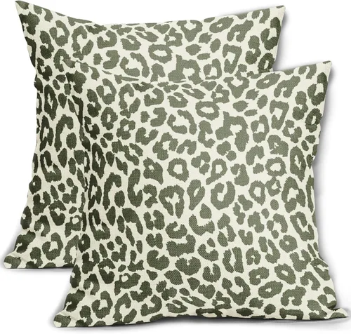 Vista 18 de Juego de 2 fundas de almohada con estampado de leopardo negro de 16 x 16 pulgadas, diseño de animal de guepardo, chinoiserie, fundas de almohada