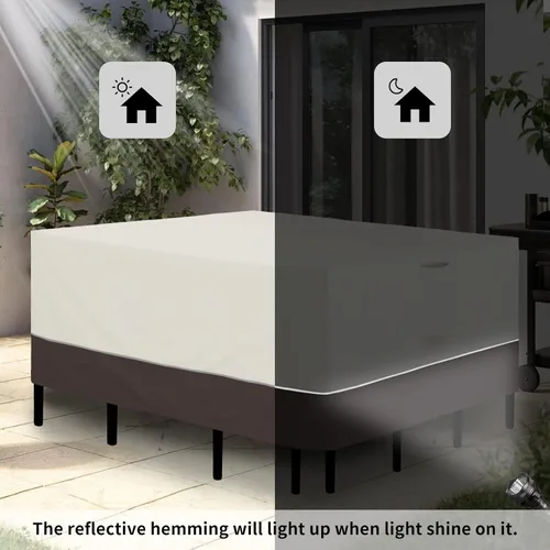 Vista 6 de Easy-Going Juego de fundas cuadradas para muebles de patio, 56 x 56 pulgadas, para mesa y silla, impermeables, resistentes a los rayos UV, para sofá
