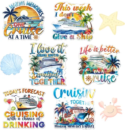 Vista 10 de Wxiben - Decoraciones magnéticas grandes para puerta de crucero, 6 unidades, decoración de puerta de crucero de navegación marítima, divertidos
