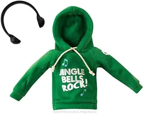 Vista 2 de the ELF on the SHELF Claus Couture Jingle Jam - Sudadera con capucha novedosa, color verde