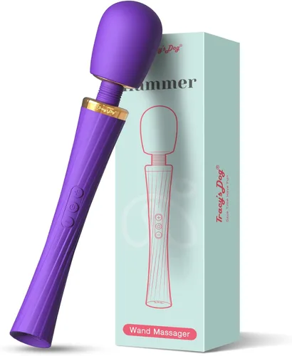 Vista 10 de Tracy's Dog Vibrador de varita de bolsillo, mini masajeador inalámbrico para mujeres, estimulación de clítoris, 4 niveles de intensidad Lavanda