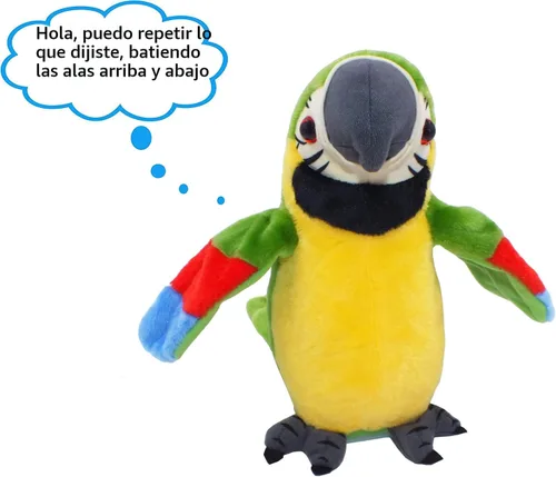Vista 3 de Vincilee Talking Parrot Repeat What You Say Mimicry - Juguete interactivo de peluche para mascotas, juguetes interactivos para regalar a los niños