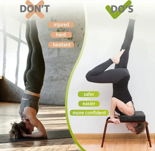 Vista 2 de BODY RHYTHM Banco de yoga para cabeza, silla de inversión para yoga, entrenador de cabeza para aliviar el estrés, mejorar el sueño y la digestión