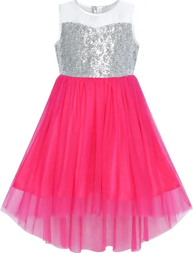 Vista 12 de Sunny Fashion Vestido de Unicornio para Niñas con Flores, Desfile de Princesa Arcoíris, Vestido de Fiesta Negro