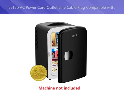 Vista 2 de Cable de alimentación de CA de 120 V, cargador de cable compatible con Silonn SLRE01B, mini nevera portátil para el cuidado de la piel, refrigerador