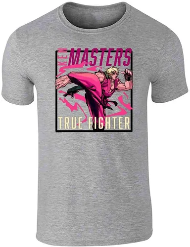 Vista 8 de Pop Threads Ken Masters Street Fighter - Camiseta gráfica de Street Warrior Gamer Sstee Negro