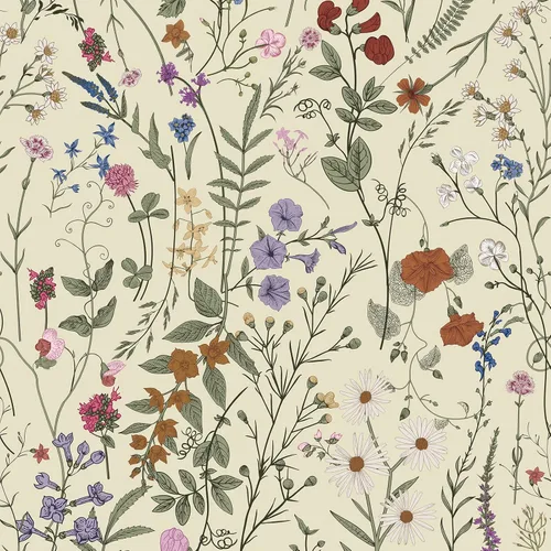 Vista 9 de JiffDiff Papel tapiz floral despegar y pegar 118" x 17.3" Farm Floral Wildwood papel adhesivo para pared oscuro autoadhesivo papel de contacto
