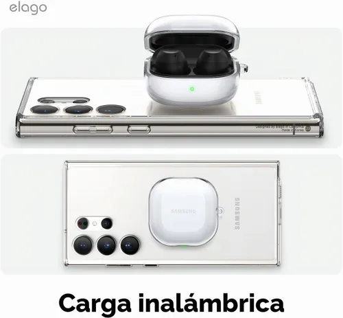 Vista 6 de elago Funda transparente compatible con Samsung Galaxy Buds FE (2023), material de TPU de alta calidad, recortes precisos, protección contra caídas