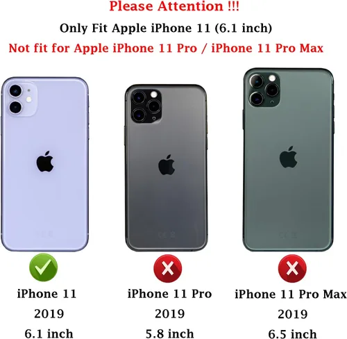 Vista 2 de MDCN Funda para iPhone 11: funda protectora de doble capa resistente para teléfono celular, a prueba de golpes, resistente, con protector