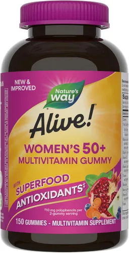 Vista 8 de Nature's Way Alive! Suplemento multivitamínico completo, para mujeres de más de 50 años, 60 gominolas