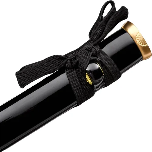 Vista 7 de Hoja de crisantemo japonesa real hecha a mano tanto corta katana samurái real de 13 pulgadas 1065 hoja de acero de resorte de acero de espiga