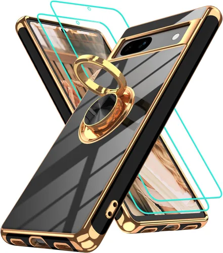 Vista 74 de Funda para Motorola Moto G 5G 2024: Funda Moto G Play 5G 2024 con 2 piezas de protectores de pantalla, soporte de anillo de rotación de 360°