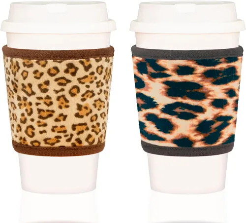 Vista 7 de Funda de terciopelo de felpa suave reutilizable para café caliente, resistente al calor, de neopreno mullido, acogedora para bebidas heladas