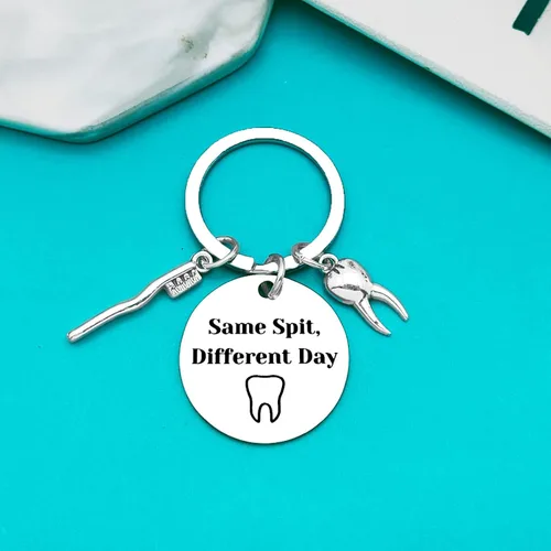Vista 2 de Xiahuyu Regalos para dentistas para mujeres y hombres, regalo de higienista dental, llavero de día diferente, regalo de asistente dental, regalo
