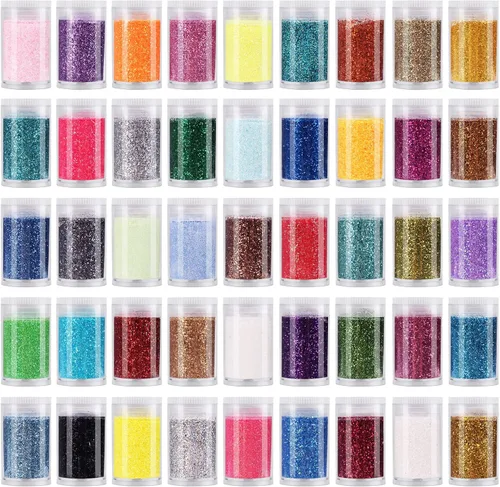 Vista 15 de Licool - Brillantina gruesa holográfica, juego de 12, purpurina artesanal para manualidades de resina, purpurina cosmética para uñas, cuerpo, cara