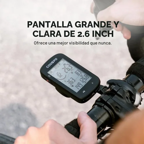 Vista 5 de COOSPO CS300 - Computadora de bicicleta con GPS, computadora de ciclismo inalámbrica con pantalla LCD de retroiluminación automática 2.6