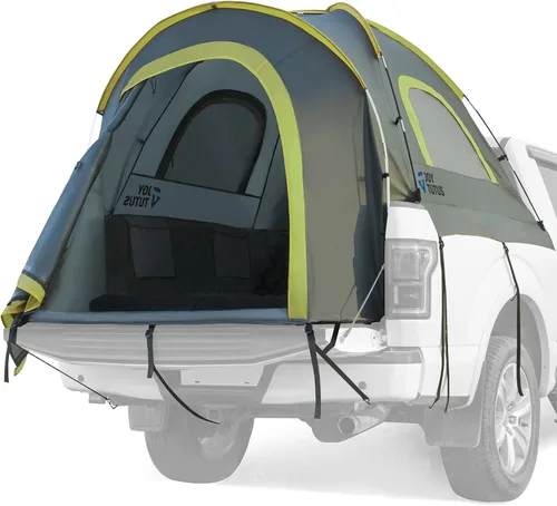 Vista 9 de JOYTUTUS Tienda de campaña para camioneta, tienda de campaña portátil con toldo para lluvia, tienda de campaña para camioneta para 5.0'-5.2