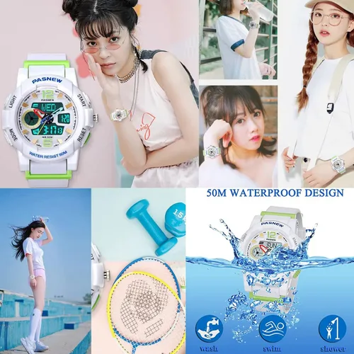 Vista 3 de PASNEW Kids Watch Multifunction Digital-Analog Sport Boys Watches,Outdoors Watches for Boys 50M Waterproof
