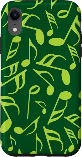 Vista 23 de Funda para iPhone 11 Pro Max con notas musicales verdes