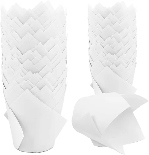 Vista 16 de 150 piezas de forros para magdalenas y cupcakes con tulipán, tazas de papel para hornear, envoltorios para cupcakes a prueba de grasa