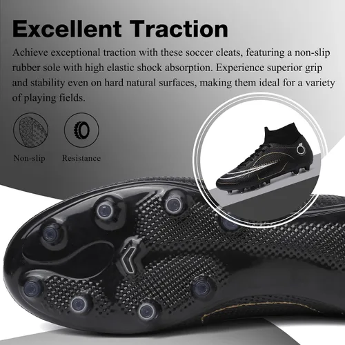 Vista 3 de GRESKY Zapatos de fútbol para hombre y mujer, zapatos de fútbol para niño grande AGTF