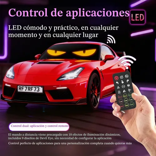 Vista 4 de Devil's Eye - Paquete de 2 unidades: 5800 Lux de alto brillo de 13.7 x 4.01 pulgadas, ojos programables para parabrisas para automóviles sedanes