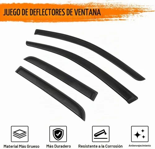 Vista 2 de Deflectores de visera de ventana con cinta, compatibles con Mitsubishi Mirage Hatchback 2014-2023, protectores de lluvia de ventana