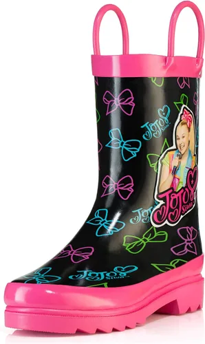 Vista 6 de Nickelodeon JoJo Siwa - Botas de lluvia de goma impermeables con asas fáciles de poner para niñas y niños pequeños Rosado