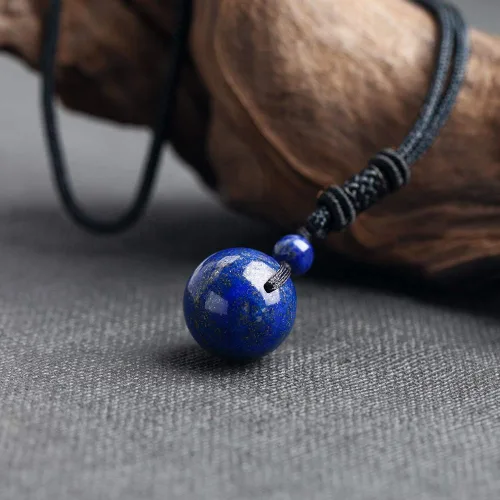 Vista 21 de iSTONE Collar unisex con dije de cuentas redondas auténticas, cadena de cuerda negra de 24 pulgadas para hombres y mujeres