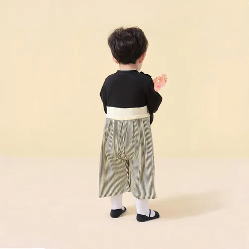 Vista 5 de CRFASIBE Mono para bebé, kimono japonés, de algodón, para niñas, estilo japonés, con 2 pares de calcetines