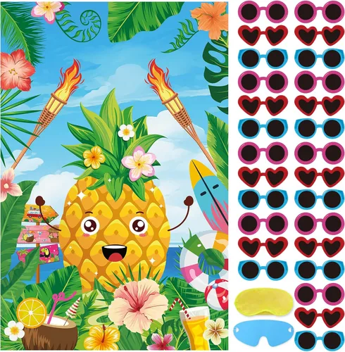Vista 20 de Juego de fiesta de Hooqict Pin The Hat On The Cat para gatos, juegos de fiesta de cumpleaños de gato para niños, suministros de fiesta de cumpleaños