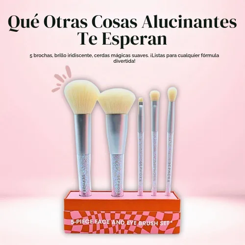 Vista 3 de SEPHORA COLLECTION - Juego de brochas para rostro y ojos (5 piezas)