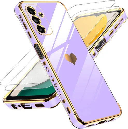 Vista 114 de LeYi Funda para Motorola-G 2025: Love Heart Plating Luxury, Negro