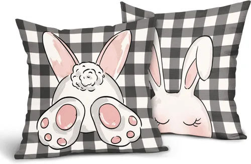 Vista 24 de Juego de 2 fundas de almohada de hojas de plantas tropicales de 20 x 20 pulgadas, juego de 2 fundas de almohada cuadradas de lino de algodón y hojas