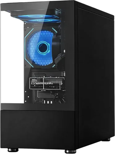 Vista 6 de suevery PC de escritorio preconstruido, computadora torre negra Negro