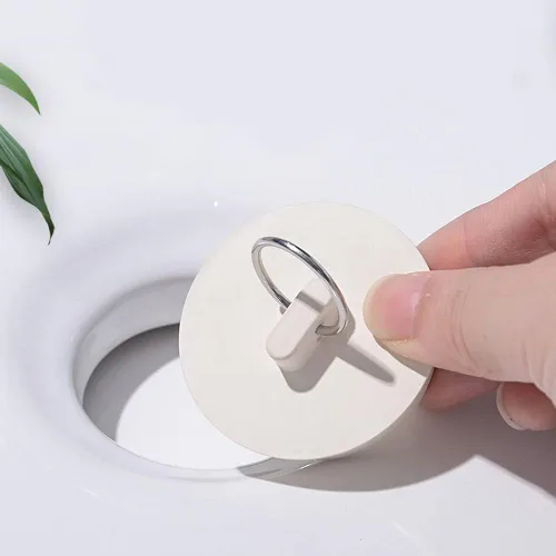 Vista 5 de Juego de tapones de drenaje, 4 tamaños, tapones de goma para fregadero, tapón blanco con anillo para colgar para bañera, cocina y baño