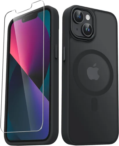 Vista 33 de YENAPOON Funda magnética mate para iPhone 11 con 1 protector de pantalla, compatible con Magsafe, translúcida esmerilada, delgada, a prueba