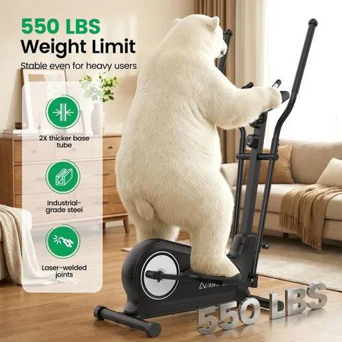 Vista 4 de ANCHEER Elliptical Exercise Machine for Home, 16 Levels, 550 lb Capacity