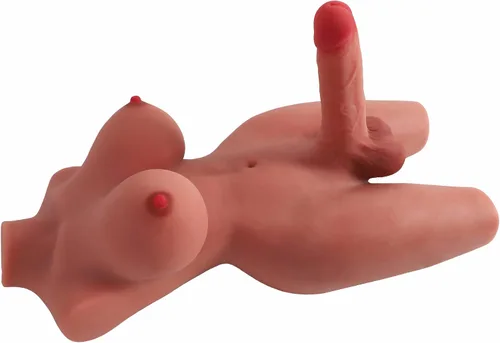 Vista 3 de Muñeca sexual torso transexual con pechos de consolador realistas y sexo anal, muñecas sexuales transexuales para hombres, mujeres, parejas, unisex