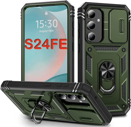 Vista 235 de PASNEW Funda militar para iPhone 13 Pro Max, cubierta de cámara deslizante y soporte de anillo de metal de 360°, carcasa rígida multicapa resistente