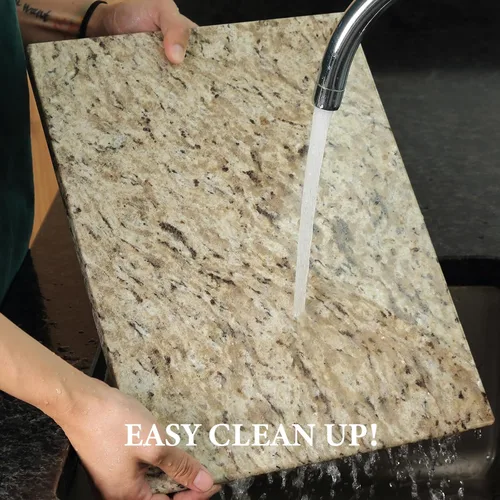 Vista 7 de Koville Tabla de cortar de mármol para cocina, tabla grande de quesos de losa de mármol de 16 x 12 pulgadas, tabla de servir rectangular