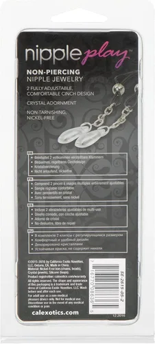 Vista 4 de CalExotics Novedades, juego de pezón, joyería sin perforación, cristal/transparente
